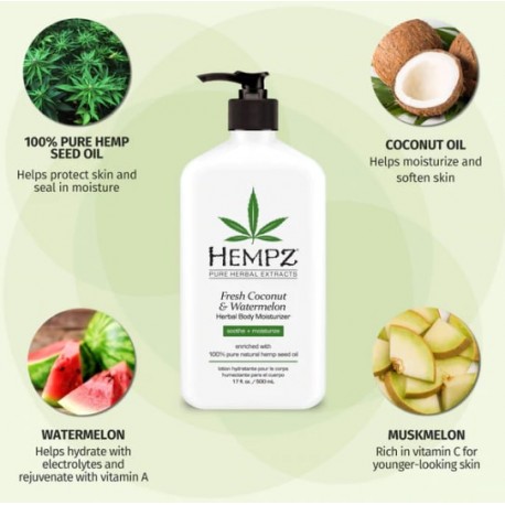 Hempz Fresh Coconut &amp; Watermelon Herbal Body Moisturizer 