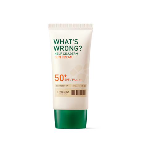 Солнцезащитный крем FRUDIA для чувствительной кожи What’s Wrong Help Cicaderm Sun Cream SPF50+ PA++++