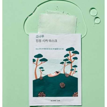 Успокаивающая тканевая маска с экстрактом игл сосны Round Lab Pine Calming Cica Mask Sheet 