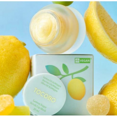 Несмываемая сахарная маска-скраб для губ Tocobo Lemon Sugar Scrub Lip Mask