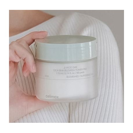 Пилинг-пэды от воспалений для проблемной кожи Celimax Jiwoogae cica BHA blemish toner pad 60 шт