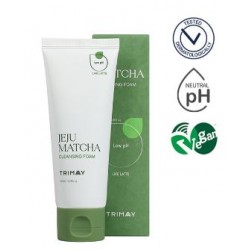 Слабокислотная пенка для умывания с чаем матча TRIMAY Jeju Matcha Low pH Cleansing Foam