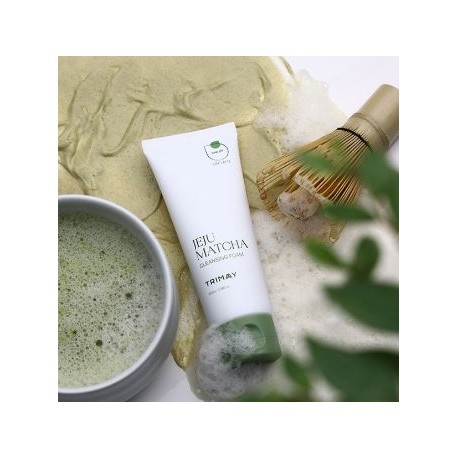 Слабокислотная пенка для умывания с чаем матча TRIMAY Jeju Matcha Low pH Cleansing Foam