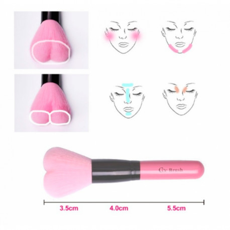 CORINGCO Lovely Pink Heart Multi-Volume Brush