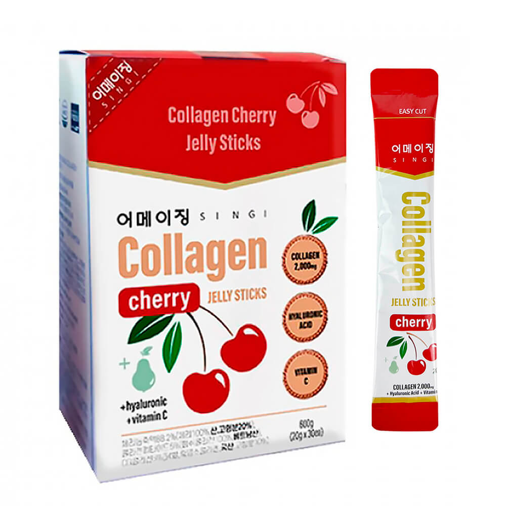 Коллагеновое желе с вишней и витамином C Singi Collagen Cherry Jelly Sticks
