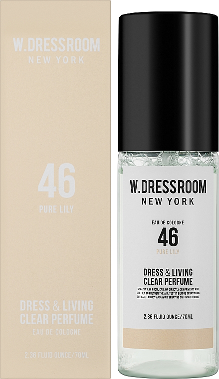 W.DRESSROOM DRESS & LIVING CLEAR PERFUME № 46 PURE LILY 70ML Парфюмированный спрей для одежды и дома